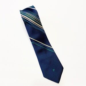 Pierre Cardin Mens Elegant Navy Striped Tie Vintage‎